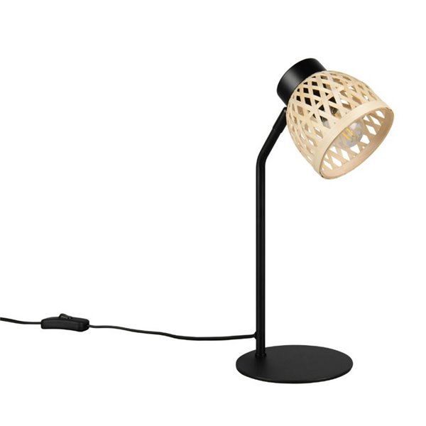 Lámpara de sobremesa tipo flexo rústico LAURENT ptanalla de bambú natural bombilla excl. 1x E14 max. 10W IP20