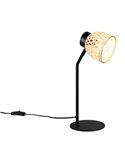 Lámpara de sobremesa tipo flexo rústico LAURENT ptanalla de bambú natural bombilla excl. 1x E14 max. 10W IP20