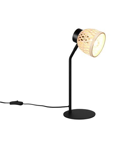 Lámpara de sobremesa tipo flexo rústico LAURENT ptanalla de bambú natural bombilla excl. 1x E14 max. 10W IP20