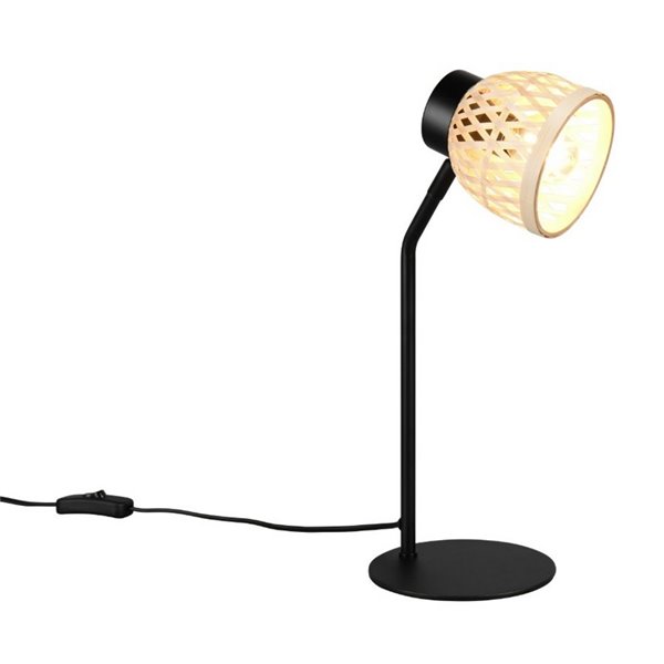 Lámpara de sobremesa tipo flexo rústico LAURENT ptanalla de bambú natural bombilla excl. 1x E14 max. 10W IP20