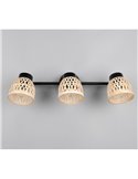 Regleta de 3 focos de techo LAURENT pantalla de bambú bombilla excl. 3x E14 max. 10W IP20