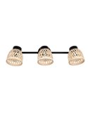 Regleta de 3 focos de techo LAURENT pantalla de bambú bombilla excl. 3x E14 max. 10W IP20