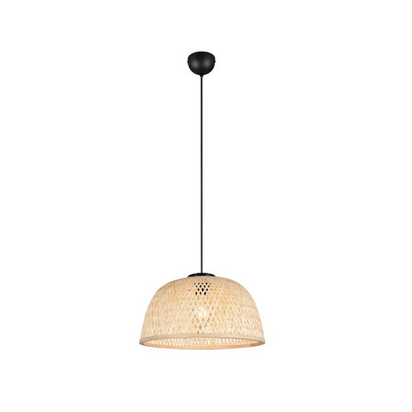Plafonnier naturel LAURENT abat-jour bambou Ø40cm et hauteur réglable ampoule excl. 1x E27 max. 28 W IP20