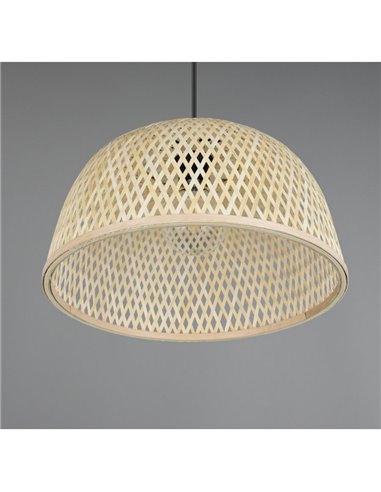 Luminária de teto natural LAURENT, cúpula de bambu, Ø40 cm e lâmpada ajustável em altura, excl. 1x E27 máx. 28 W IP20