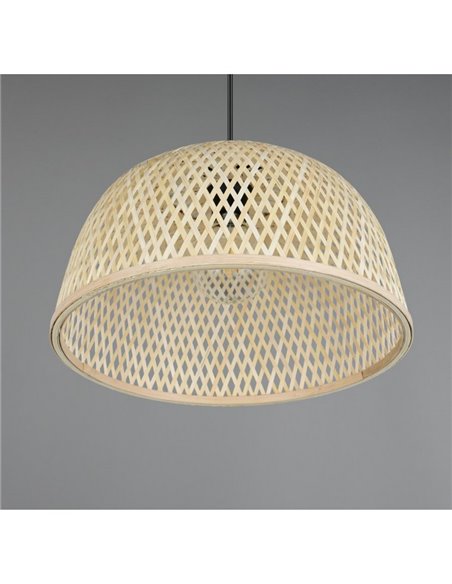 Plafonnier naturel LAURENT abat-jour bambou Ø40cm et hauteur réglable ampoule excl. 1x E27 max. 28 W IP20