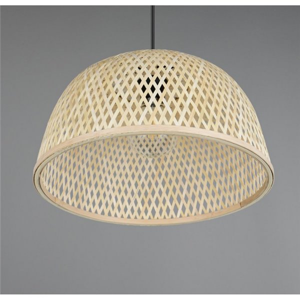 Plafonnier naturel LAURENT abat-jour bambou Ø40cm et hauteur réglable ampoule excl. 1x E27 max. 28 W IP20