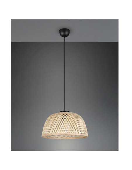 Luminária de teto natural LAURENT, cúpula de bambu, Ø40 cm e lâmpada ajustável em altura, excl. 1x E27 máx. 28 W IP20