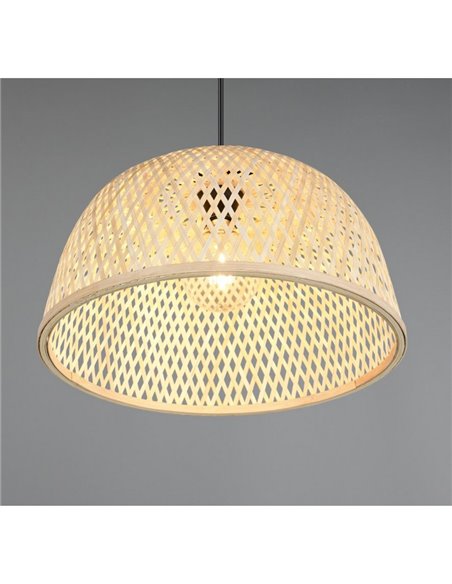 Luminária de teto natural LAURENT, cúpula de bambu, Ø40 cm e lâmpada ajustável em altura, excl. 1x E27 máx. 28 W IP20