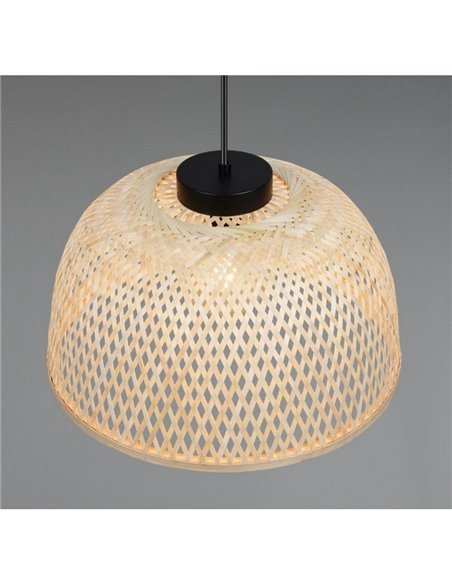 Luminária de teto natural LAURENT, cúpula de bambu, Ø40 cm e lâmpada ajustável em altura, excl. 1x E27 máx. 28 W IP20