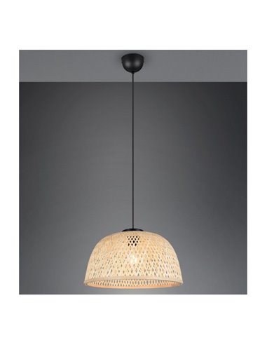 Lámpara de techo natural LAURENT pantalla de bambú Ø40cm y altura ajustable bombilla excl. 1x E27 max. 28W IP20