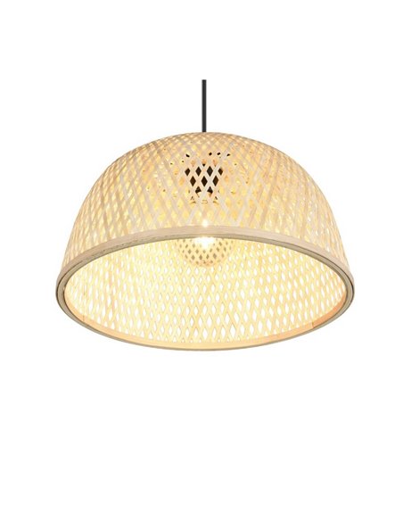Plafonnier naturel LAURENT abat-jour bambou Ø40cm et hauteur réglable ampoule excl. 1x E27 max. 28 W IP20