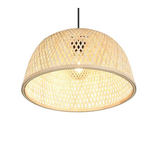 Plafonnier naturel LAURENT abat-jour bambou Ø40cm et hauteur réglable ampoule excl. 1x E27 max. 28 W IP20