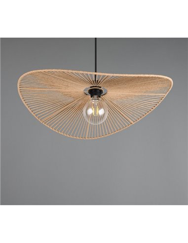 Lámpara de techo natural estilo pamela LAURINE altura ajustable Ø58cm bombilla excl. 1x E27 max. 40W IP20