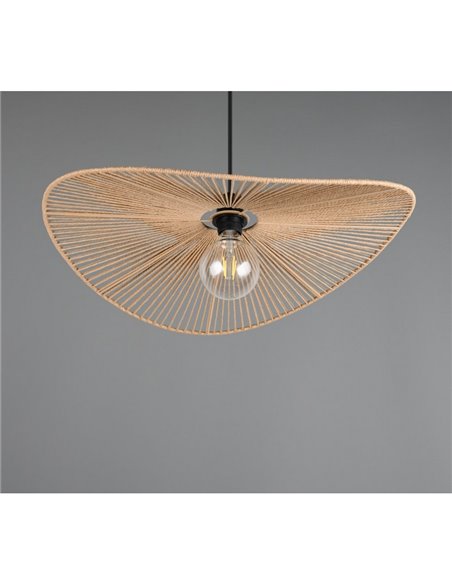 Lámpara de techo natural estilo pamela LAURINE altura ajustable Ø58cm bombilla excl. 1x E27 max. 40W IP20