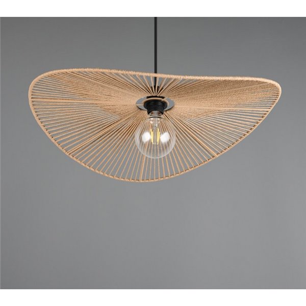 Lámpara de techo natural estilo pamela LAURINE altura ajustable Ø58cm bombilla excl. 1x E27 max. 40W IP20