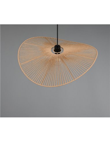 Lámpara de techo natural estilo pamela LAURINE altura ajustable Ø58cm bombilla excl. 1x E27 max. 40W IP20