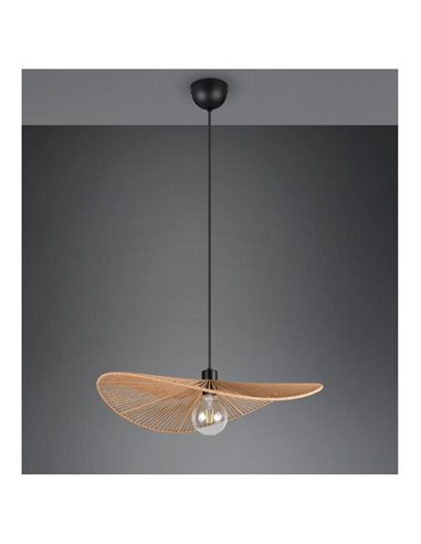 Lámpara de techo natural estilo pamela LAURINE altura ajustable Ø58cm bombilla excl. 1x E27 max. 40W IP20