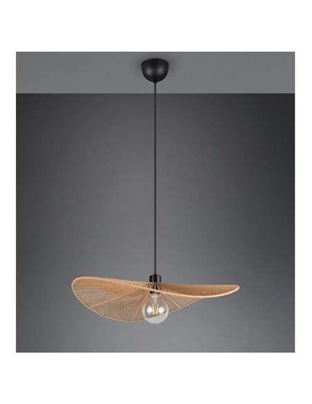 Lámpara de techo natural estilo pamela LAURINE altura ajustable Ø58cm bombilla excl. 1x E27 max. 40W IP20