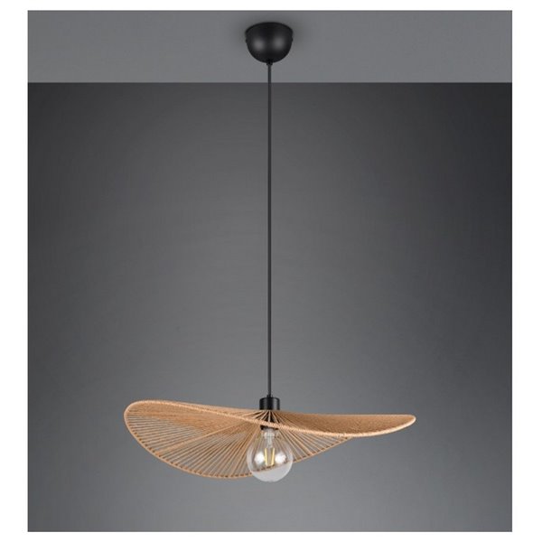 Lámpara de techo natural estilo pamela LAURINE altura ajustable Ø58cm bombilla excl. 1x E27 max. 40W IP20