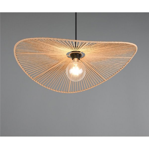 Lámpara de techo natural estilo pamela LAURINE altura ajustable Ø58cm bombilla excl. 1x E27 max. 40W IP20