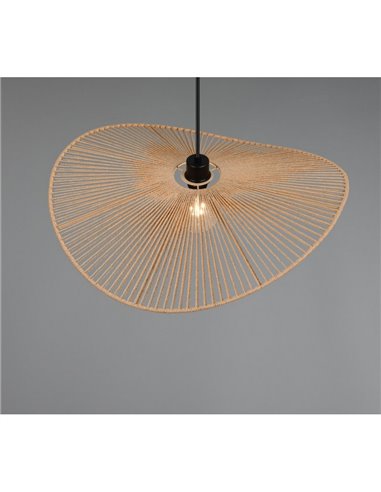 Lámpara de techo natural estilo pamela LAURINE altura ajustable Ø58cm bombilla excl. 1x E27 max. 40W IP20