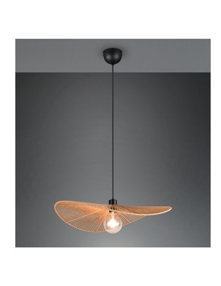 Lámpara de techo natural estilo pamela LAURINE altura ajustable Ø58cm bombilla excl. 1x E27 max. 40W IP20