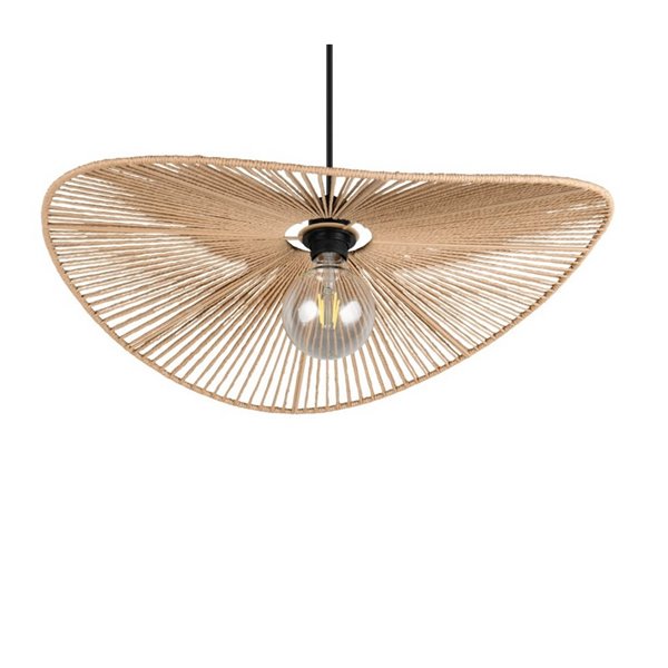 Lámpara de techo natural estilo pamela LAURINE altura ajustable Ø58cm bombilla excl. 1x E27 max. 40W IP20