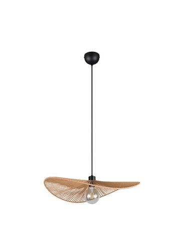 Lámpara de techo natural estilo pamela LAURINE altura ajustable Ø58cm bombilla excl. 1x E27 max. 40W IP20