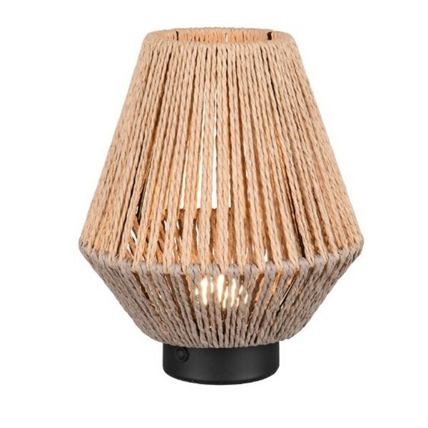 Luminária de mesa LIRA fibra natural bateria recarregável e função touch 4 níveis 1,5W 140lm 3000K IP20