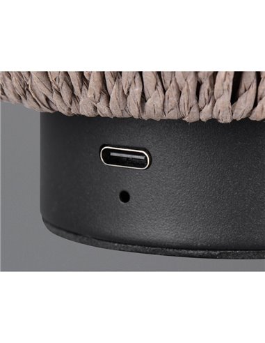 Lampe de table en fibre naturelle LIRA batterie rechargeable et fonction tactile 4 niveaux 1,5W 140lm 3000K IP20