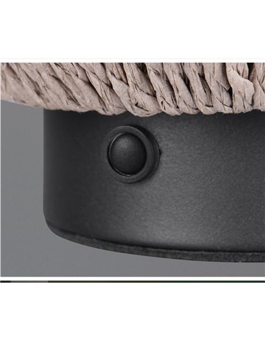 Lámpara de sobremesa fibra natural LIRA batería recargable y función táctil 4 niveles 1,5W 140lm 3000K IP20