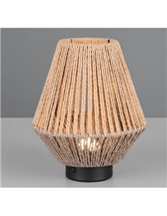 Lámpara de sobremesa fibra natural LIRA batería recargable y función táctil 4 niveles 1,5W 140lm 3000K IP20 2