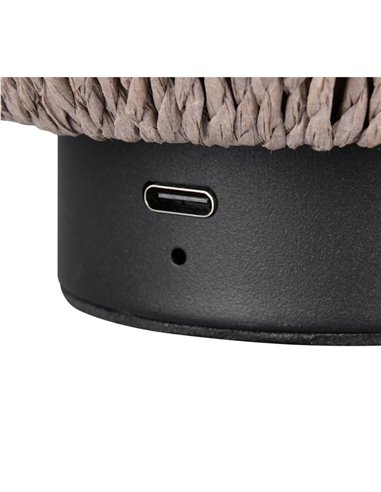 Lampe de table en fibre naturelle LIRA batterie rechargeable et fonction tactile 4 niveaux 1,5W 140lm 3000K IP20
