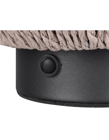 Lámpara de sobremesa fibra natural LIRA batería recargable y función táctil 4 niveles 1,5W 140lm 3000K IP20