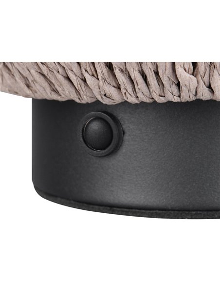 Lámpara de sobremesa fibra natural LIRA batería recargable y función táctil 4 niveles 1,5W 140lm 3000K IP20