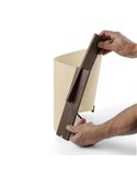 Lámpara de sobremesa CATA, con madera de nogal y pantalla papiro, 2W 2200K (luz super cálida)