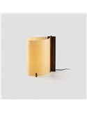 Lámpara de sobremesa CATA, con madera de nogal y pantalla papiro, 2W 2200K (luz super cálida)