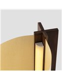 Lámpara de sobremesa CATA, con madera de nogal y pantalla papiro, 2W 2200K (luz super cálida)