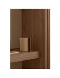 Lámpara de sobremesa CATA, con madera de nogal y pantalla papiro, 2W 2200K (luz super cálida)