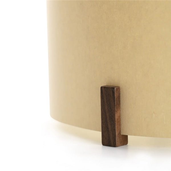 Lámpara de sobremesa CATA, con madera de nogal y pantalla papiro, 2W 2200K (luz super cálida)