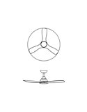 Ventilador LED de techo blanco OLAS, dimable, 42" 30W+24W, con mando a distancia