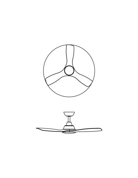 Ventilador LED de techo blanco OLAS, dimable, 42" 30W+24W, con mando a distancia