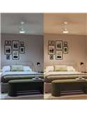 Ventilador LED de techo blanco OLAS, dimable, 42" 30W+24W, con mando a distancia