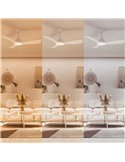 Ventilador LED de techo blanco OLAS, dimable, 42" 30W+24W, con mando a distancia