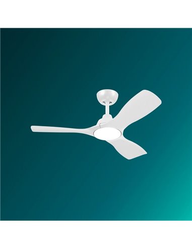 Ventilador LED de techo blanco OLAS, dimable, 42" 30W+24W, con mando a distancia