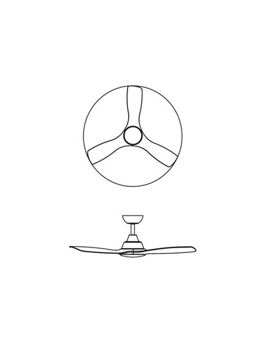 Ventilador LED de techo blanco OLAS, dimable, 42" 30W+24W, con mando a distancia