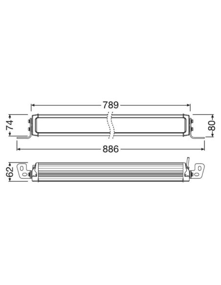 Barra LED LEDs de linha dupla Homologados VX750-CB DR SM 78,9Cm LEDDL125-CB DR SM 2 X ECE R149 (17,5 Pontos de Luz) Osram | Leon