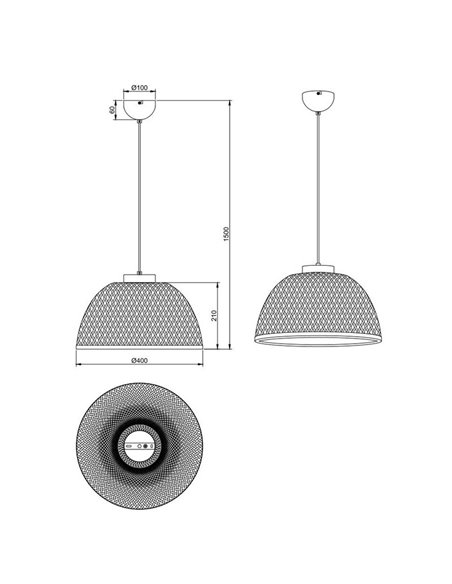Lámpara de techo natural LAURENT pantalla de bambú Ø40cm y altura ajustable bombilla excl. 1x E27 max. 28W IP20