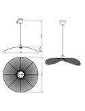Lámpara de techo estilo pamela LAURINE pantalla de hilo de papel Ø78cm bombilla excl. 1x E27 max. 40W IP20