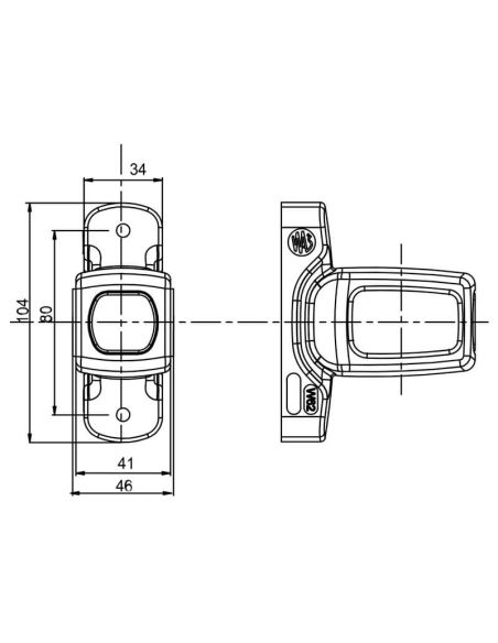 Klaxon LED court au néon avec logo WAS Ambre - Blanc - Rouge 12V 24V A R1 SM1 W62N Logo | LeonLeds